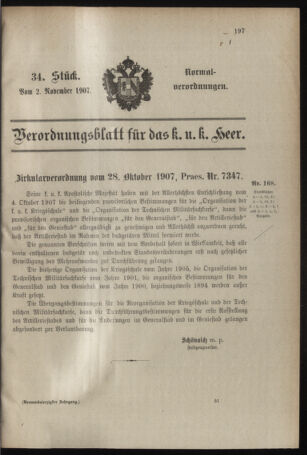 Verordnungsblatt für das Kaiserlich-Königliche Heer