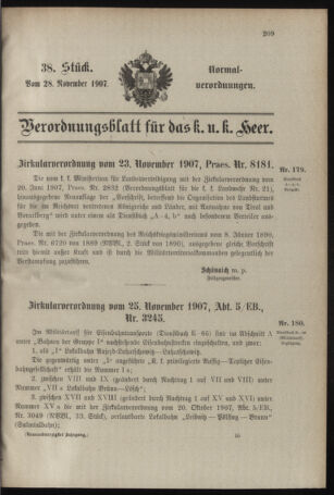 Verordnungsblatt für das Kaiserlich-Königliche Heer 19071128 Seite: 1