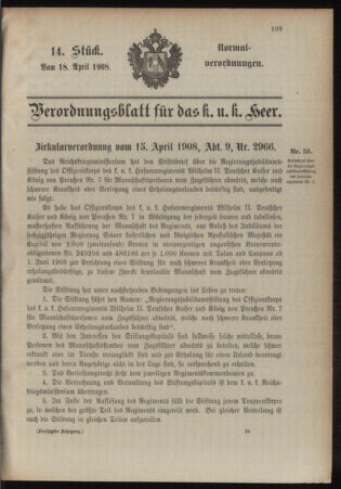 Verordnungsblatt für das Kaiserlich-Königliche Heer