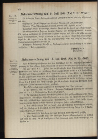 Verordnungsblatt für das Kaiserlich-Königliche Heer 19080718 Seite: 32