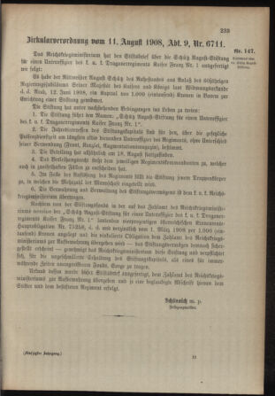 Verordnungsblatt für das Kaiserlich-Königliche Heer 19080818 Seite: 15