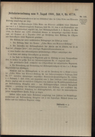 Verordnungsblatt für das Kaiserlich-Königliche Heer 19080818 Seite: 9