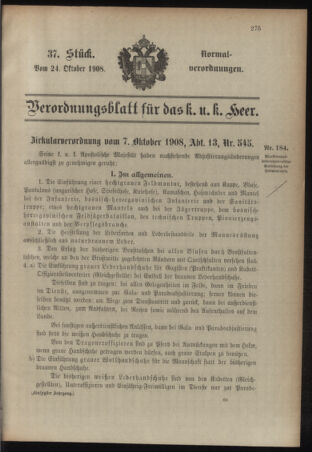 Verordnungsblatt für das Kaiserlich-Königliche Heer