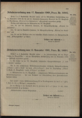 Verordnungsblatt für das Kaiserlich-Königliche Heer 19081118 Seite: 15