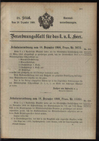 Verordnungsblatt für das Kaiserlich-Königliche Heer