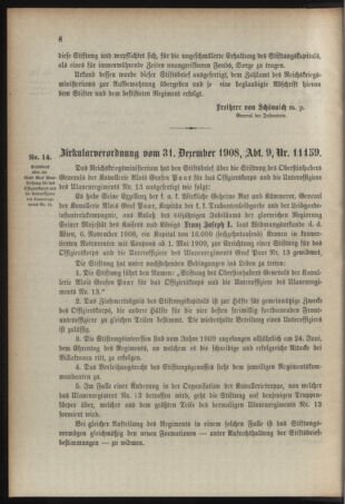 Verordnungsblatt für das Kaiserlich-Königliche Heer 19090108 Seite: 8