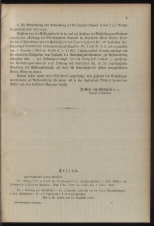 Verordnungsblatt für das Kaiserlich-Königliche Heer 19090108 Seite: 9