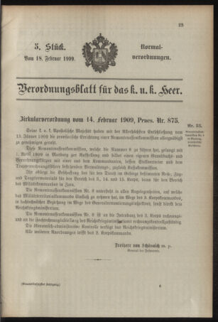 Verordnungsblatt für das Kaiserlich-Königliche Heer