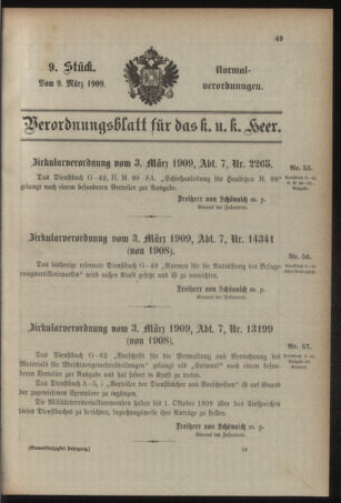 Verordnungsblatt für das Kaiserlich-Königliche Heer