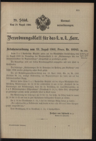 Verordnungsblatt für das Kaiserlich-Königliche Heer 19090828 Seite: 1