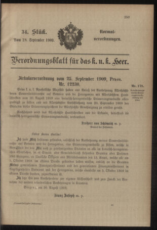 Verordnungsblatt für das Kaiserlich-Königliche Heer 19090928 Seite: 9