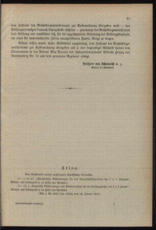 Verordnungsblatt für das Kaiserlich-Königliche Heer 19100128 Seite: 19