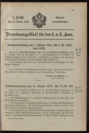 Verordnungsblatt für das Kaiserlich-Königliche Heer