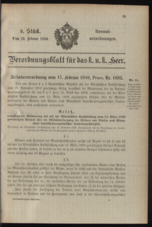 Verordnungsblatt für das Kaiserlich-Königliche Heer