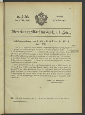 Verordnungsblatt für das Kaiserlich-Königliche Heer 19100308 Seite: 7