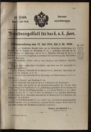 Verordnungsblatt für das Kaiserlich-Königliche Heer 19100708 Seite: 9