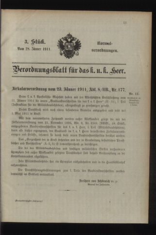 Verordnungsblatt für das Kaiserlich-Königliche Heer 19110128 Seite: 1