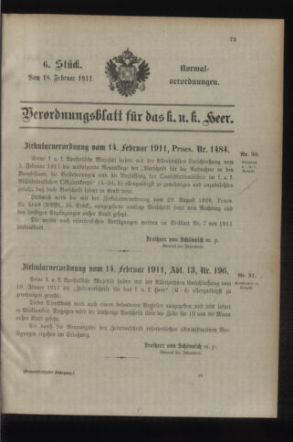 Verordnungsblatt für das Kaiserlich-Königliche Heer