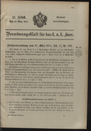 Verordnungsblatt für das Kaiserlich-Königliche Heer 19110328 Seite: 49