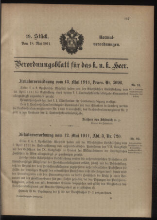 Verordnungsblatt für das Kaiserlich-Königliche Heer 19110518 Seite: 1