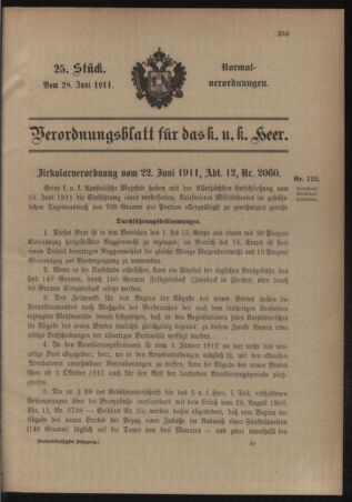 Verordnungsblatt für das Kaiserlich-Königliche Heer 19110628 Seite: 1