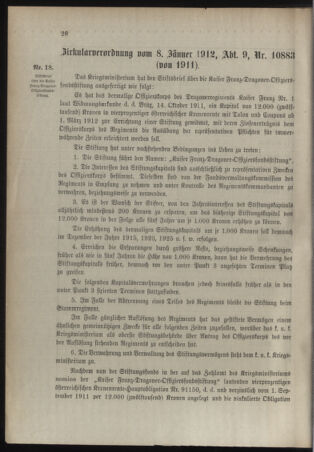 Verordnungsblatt für das Kaiserlich-Königliche Heer 19120118 Seite: 22