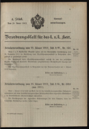 Verordnungsblatt für das Kaiserlich-Königliche Heer 19120129 Seite: 1