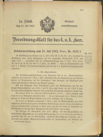 Verordnungsblatt für das Kaiserlich-Königliche Heer 19120718 Seite: 1