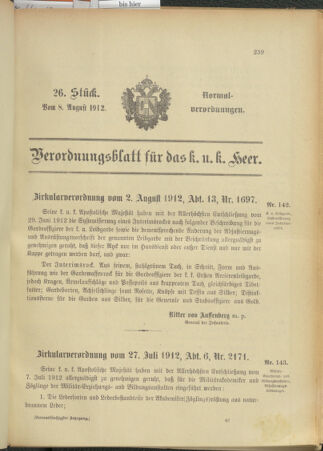 Verordnungsblatt für das Kaiserlich-Königliche Heer 19120808 Seite: 1