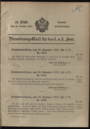 Verordnungsblatt für das Kaiserlich-Königliche Heer 19121130 Seite: 1