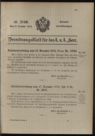 Verordnungsblatt für das Kaiserlich-Königliche Heer 19121221 Seite: 1