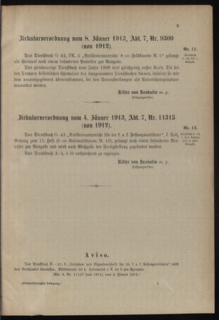 Verordnungsblatt für das Kaiserlich-Königliche Heer 19130111 Seite: 5