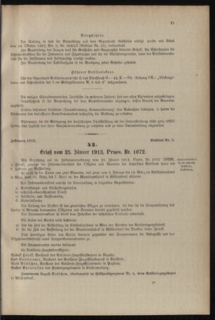 Verordnungsblatt für das Kaiserlich-Königliche Heer 19130201 Seite: 35