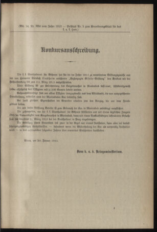 Verordnungsblatt für das Kaiserlich-Königliche Heer 19130201 Seite: 67