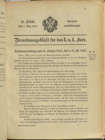 Verordnungsblatt für das Kaiserlich-Königliche Heer 19130301 Seite: 3