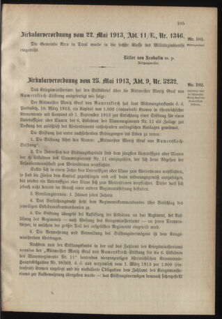 Verordnungsblatt für das Kaiserlich-Königliche Heer 19130531 Seite: 7