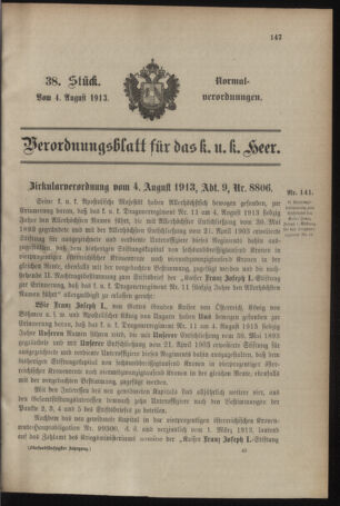 Verordnungsblatt für das Kaiserlich-Königliche Heer