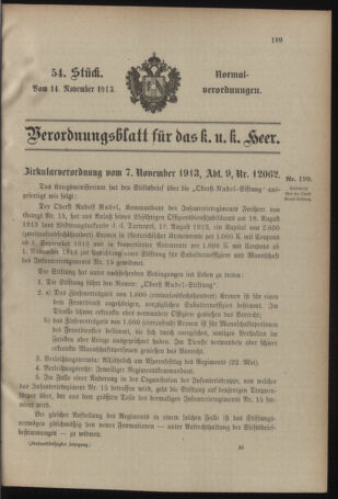 Verordnungsblatt für das Kaiserlich-Königliche Heer