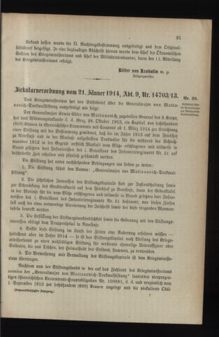 Verordnungsblatt für das Kaiserlich-Königliche Heer 19140131 Seite: 5