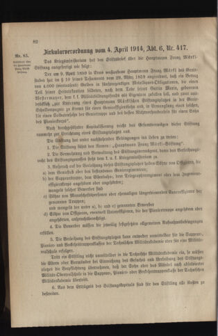 Verordnungsblatt für das Kaiserlich-Königliche Heer 19140411 Seite: 2