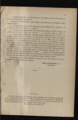 Verordnungsblatt für das Kaiserlich-Königliche Heer 19140411 Seite: 3