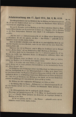 Verordnungsblatt für das Kaiserlich-Königliche Heer 19140425 Seite: 3