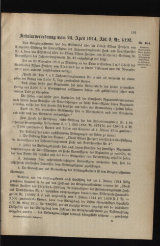 Verordnungsblatt für das Kaiserlich-Königliche Heer 19140502 Seite: 5