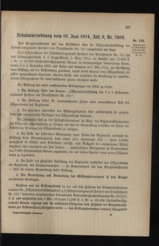 Verordnungsblatt für das Kaiserlich-Königliche Heer 19140620 Seite: 101