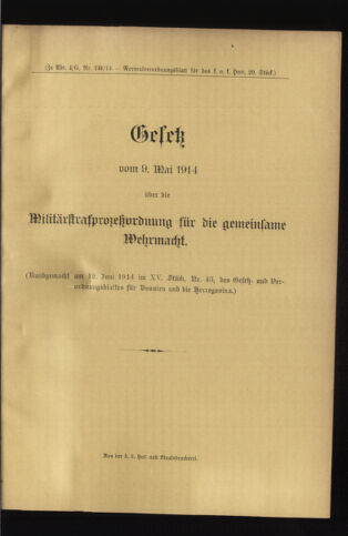 Verordnungsblatt für das Kaiserlich-Königliche Heer 19140620 Seite: 9