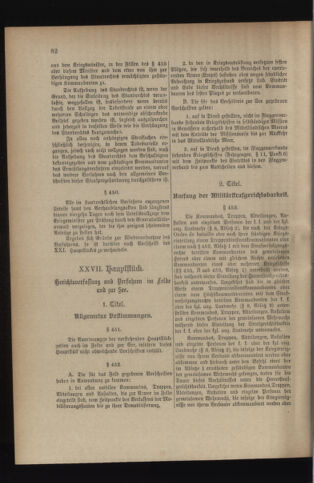 Verordnungsblatt für das Kaiserlich-Königliche Heer 19140620 Seite: 92