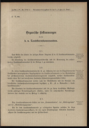 Verordnungsblatt für das Kaiserlich-Königliche Heer 19140704 Seite: 31