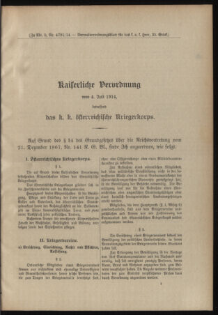 Verordnungsblatt für das Kaiserlich-Königliche Heer 19140725 Seite: 9