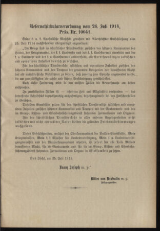 Verordnungsblatt für das Kaiserlich-Königliche Heer 19140726 Seite: 3