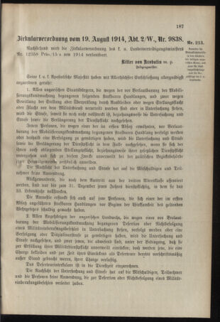 Verordnungsblatt für das Kaiserlich-Königliche Heer 19140822 Seite: 3